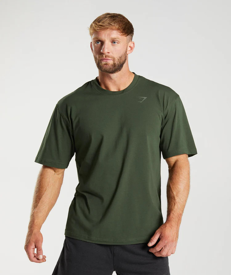 Gymshark Power T-Shirt - Moss Olive | Gymshark US