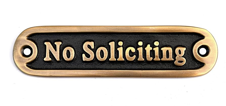 Brass No Soliciting Thank You Sign 5" - Solid Brass Wall Plaque - No Soliciting Thank You for Hou... | Amazon (US)