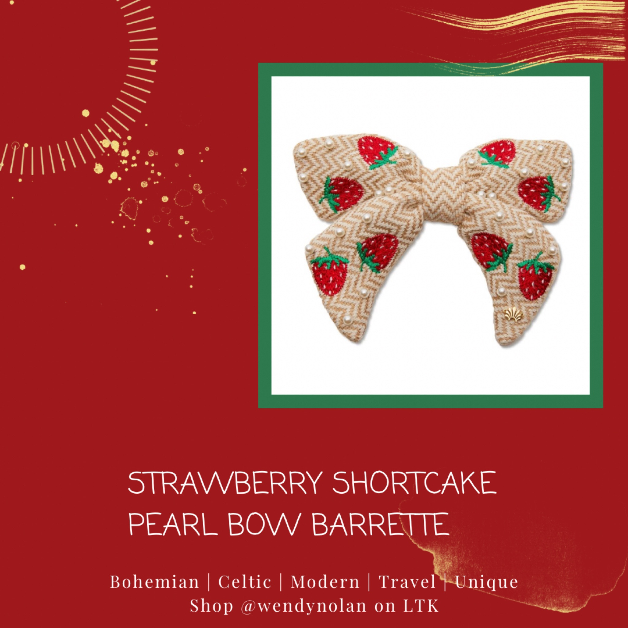 STRAWBERRY SHORTCAKE PEARL BOW BARRETTE

#LTKParties #LTKStyleTip #LTKU