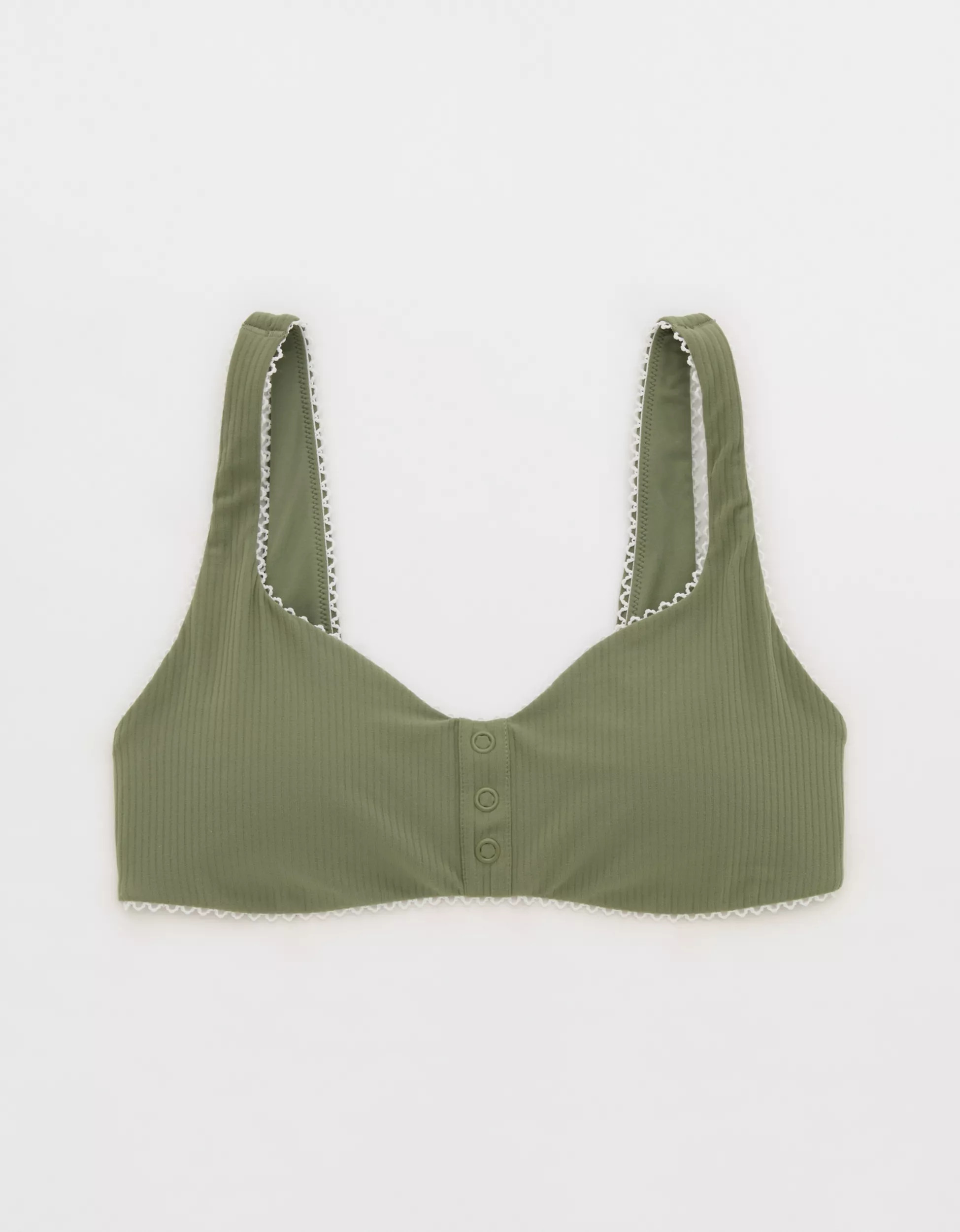 OFFLINE By Aerie Real Me XTRA Rib Picot Sports Bra | Aerie
