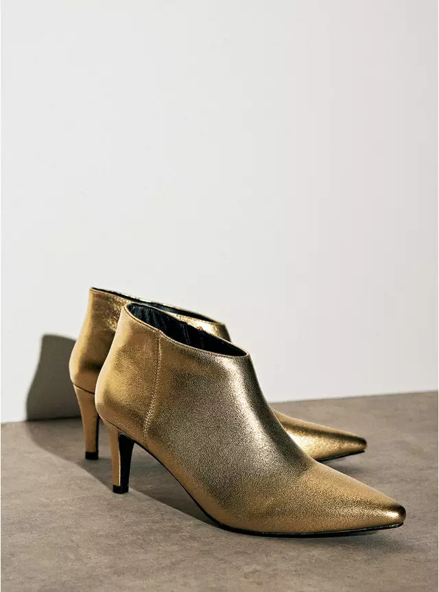 Metallic Gold Faux Leather Heeled Boots 5 | Tu Clothing