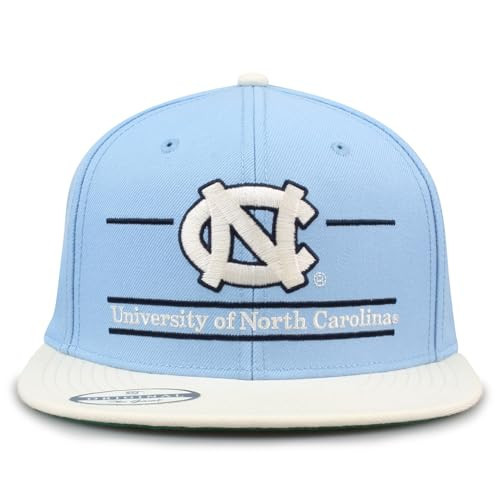 The Game One Size NCAA Licensed, North Carolina Tar Heels Flat Brim Snapback Hat, Blue/Split Bar | Amazon (US)