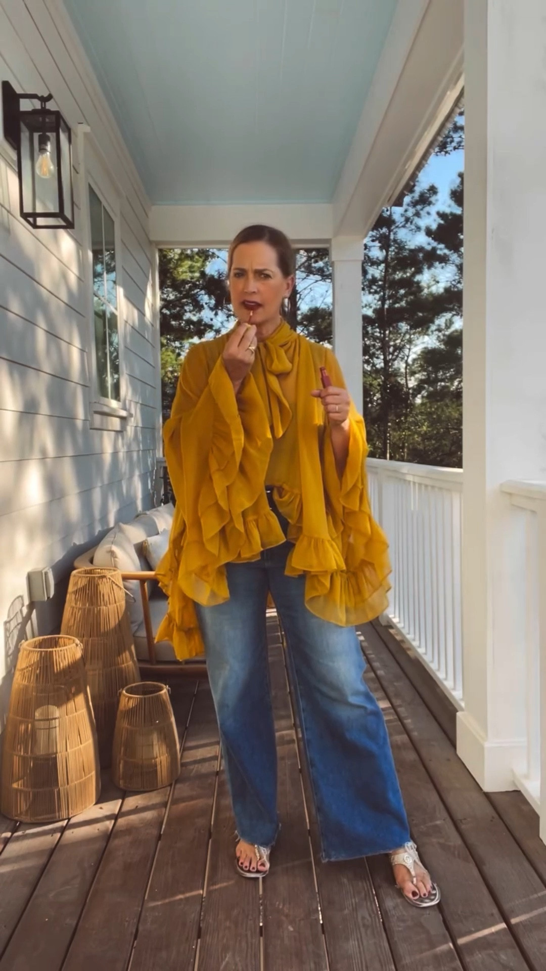 Still looking back a few months as I recap and getting inspiration from my feed. This top is such a favorite. I wore it for a fall, beachy date night. Definitely ranks as an all-time favorite outfit. What do you think? Pretty top? Would you wear it?

#beachydatenightlook #over50datenightlook #datenightover50 #anthropologieover50 #midlifeootd