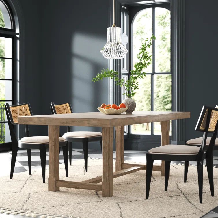 Astin 84'' Solid Oak Trestle Dining Table | Wayfair North America