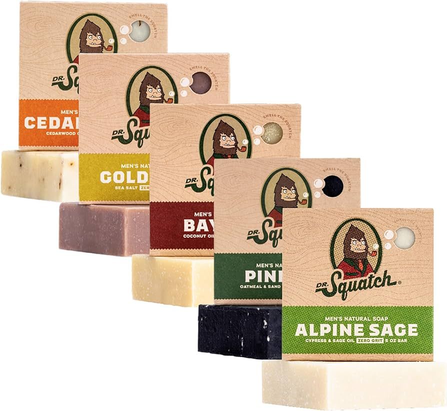 Dr. Squatch All Natural Bar Soap for Men, 5 Bar Variety Pack - Aloe, Cedar Citrus, Gold Moss, Pin... | Amazon (US)