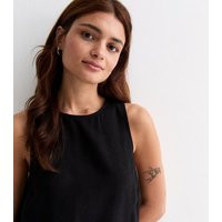 Black Linen Blend Sleeveless Mini Dress New Look | New Look (UK)