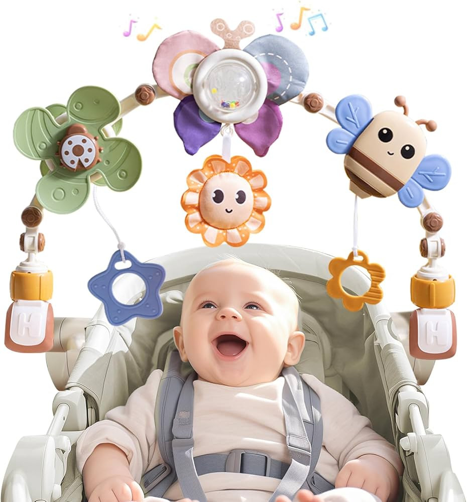 Adjustable Baby Stroller Arch Toys - Car Seat Toys Play Arch Crib Bassinet Toy Activity Arch with... | Amazon (US)
