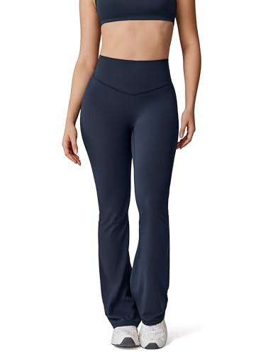 UNISSU Hugcurve No Front Seam High Waisted Flare Leggings for Women Bootcut Yoga Pants Buttery Soft Lounge Workout - 29.5'' Twilight Blue Medium | Amazon (US)