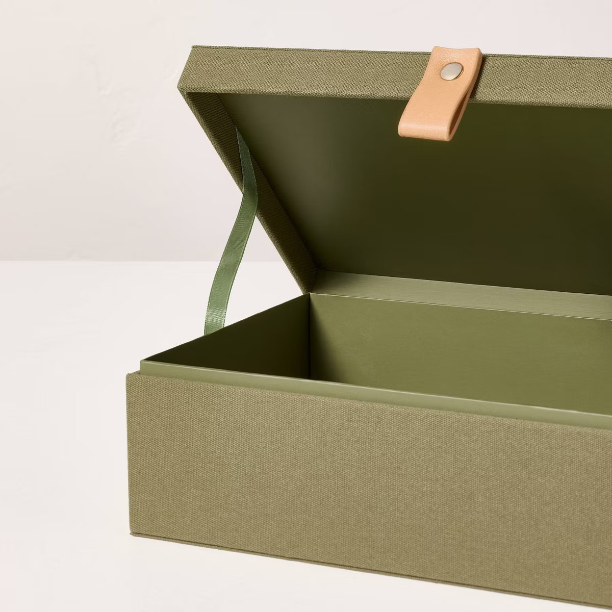 Desk Storage Lidded Fabric Box Green - Hearth & Hand™ with Magnolia | Target