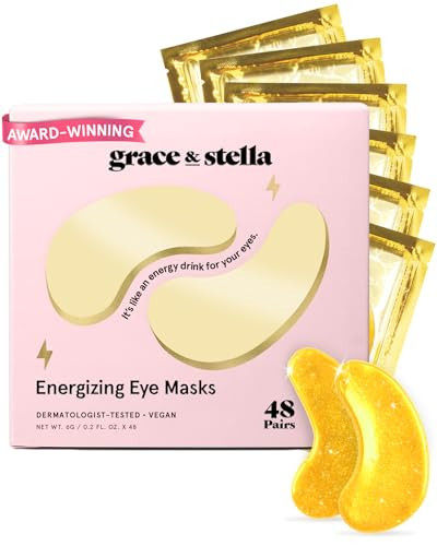 grace & stella Award Winning Under Eye Mask - Birthday Gifts for Women - Gel Eye Patches for Dark Circles, Puffy Eyes, Wrinkles, Undereye Bags - Gifts for Teen Girls Vegan Self Care (48 Pairs, Gold) | Amazon (US)
