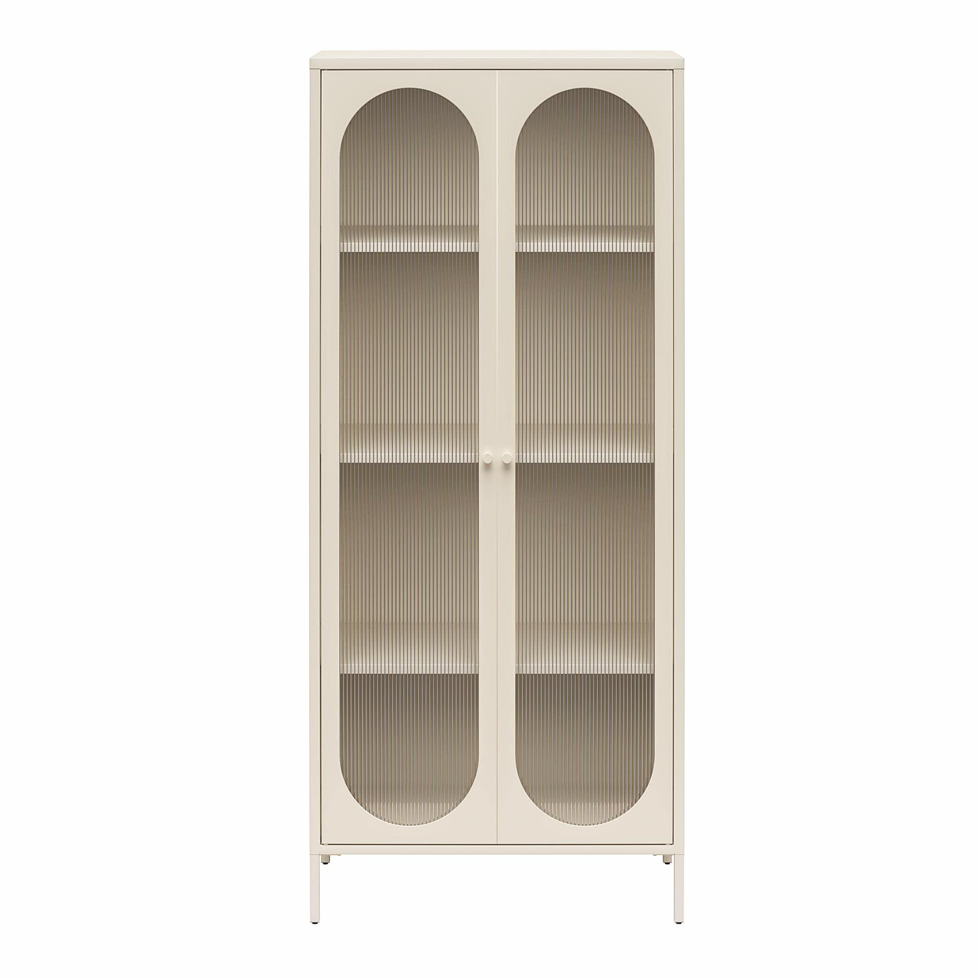 Mr. Kate Luna Tall 2 Door Accent Cabinet with Fluted Glass, Parchment | Amazon (US)