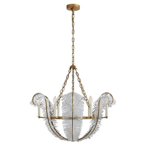 Visual Comfort - Calais Chandelier - Gilded Iron - Gold | Ceiling Fixture, Ceiling Light - Statement Piece, Decorative | One Kings Lane