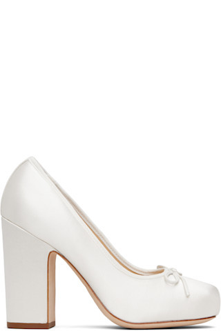 White Pointe 100 Satin Heels | SSENSE