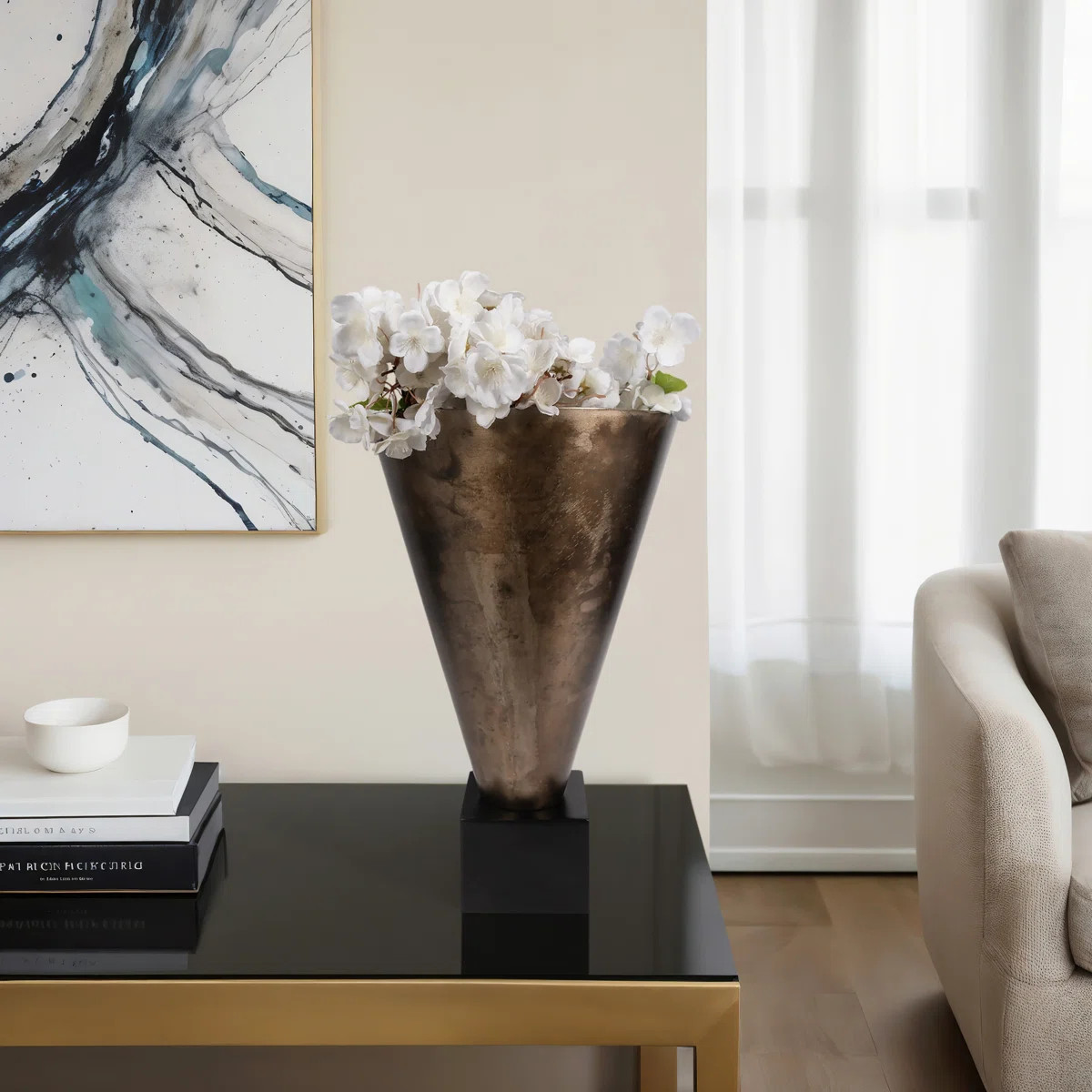 17 Stories Gold Cassendra Metal Vase | Wayfair North America