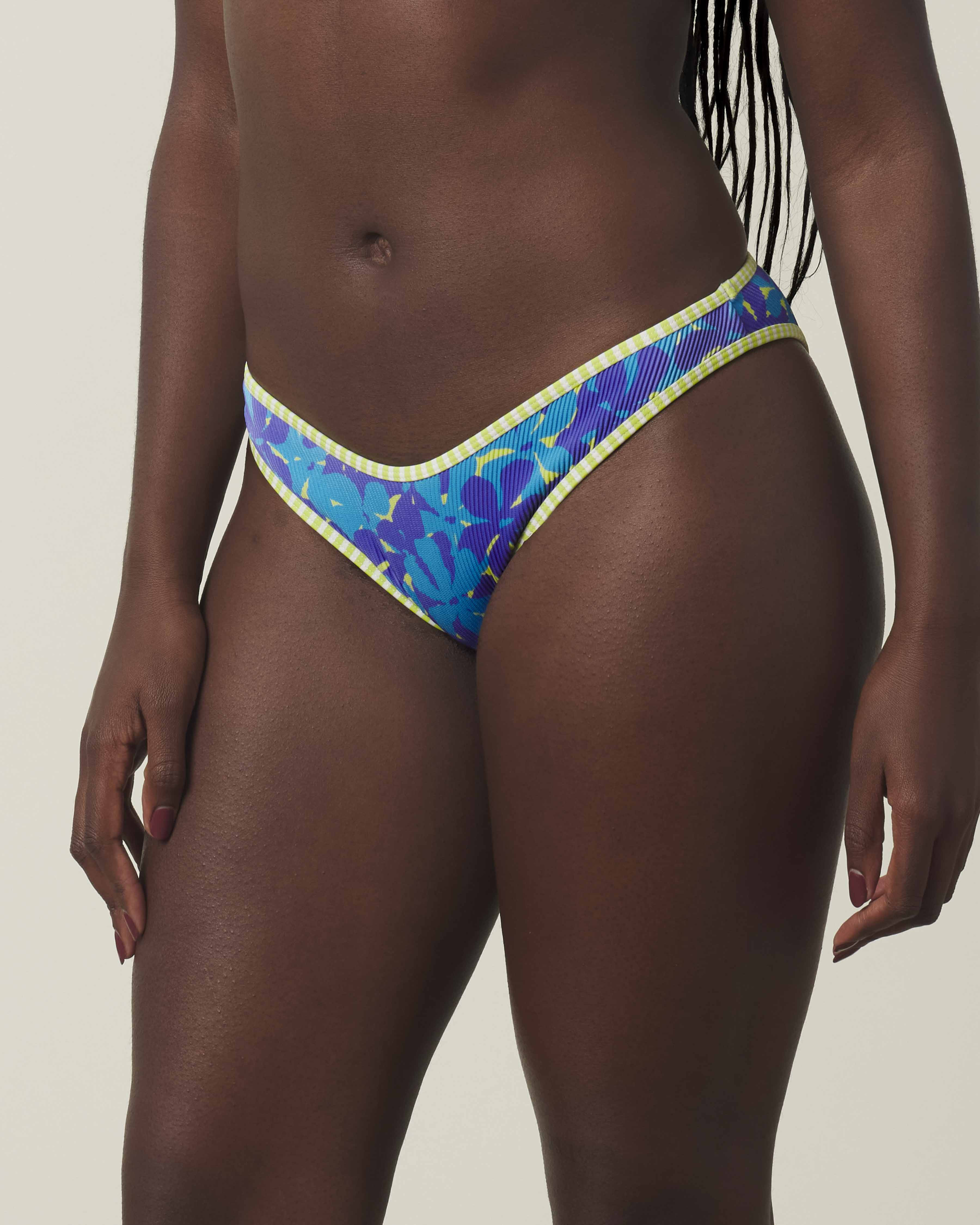 Aruba Ribbed Classic Bottom | Tropical Floral Swim Bottom | Honey Swim | Honey Swim