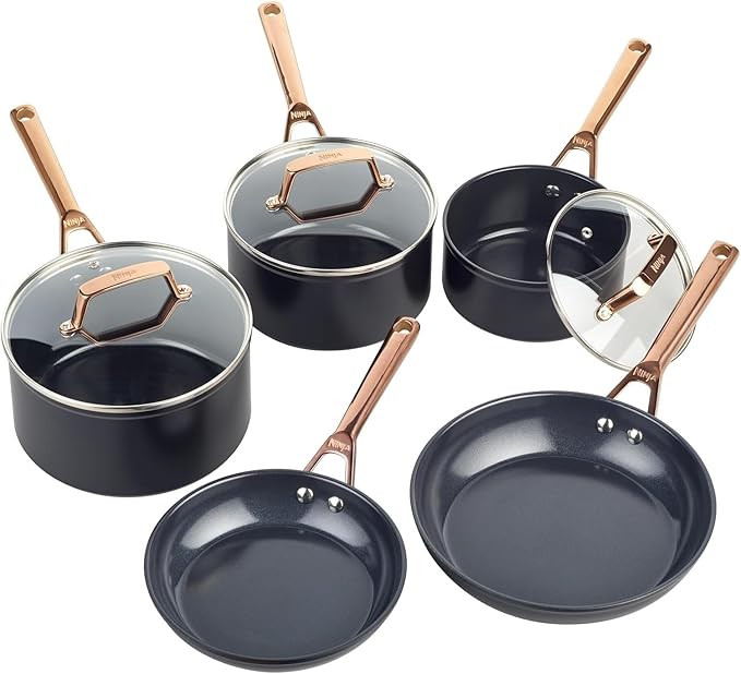 Ninja Extended Life 5-Piece Ceramic Cookware Set (20 & 24cm Frying Pans + 16, 18 & 20cm Saucepans... | Amazon (UK)