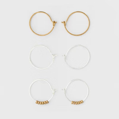Trio Hoop Earrings - Universal Thread™ | Target