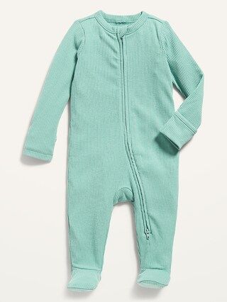 Unisex Rib-Knit 2-Way Sleep & Play Footed One-Piece fo Baby | Old Navy (US)