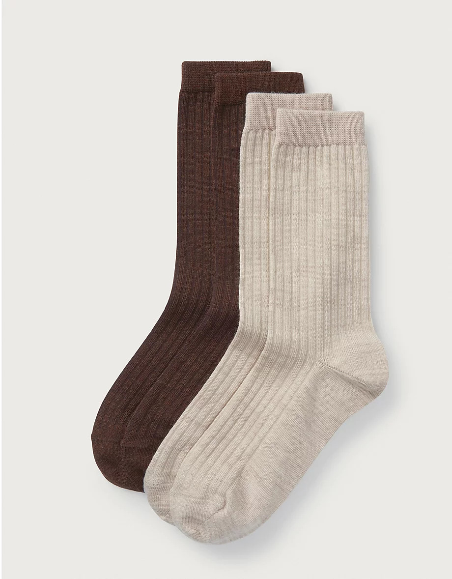 2 Pack Ribbed Essential Sock | Slippers, Socks & Sleep Accessories | The  White Company | The White Company UK & ROW