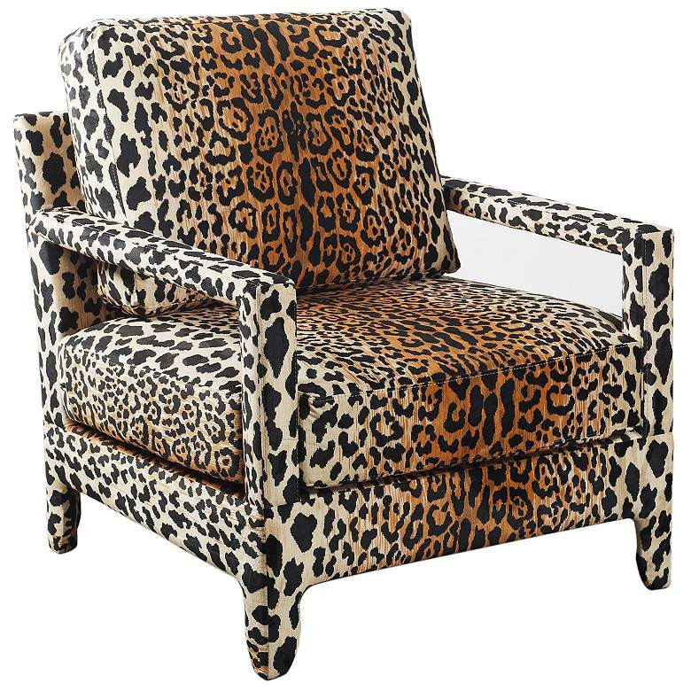 Dann Foley Cheetah Printed Fabric Accent Chair | Lamps Plus