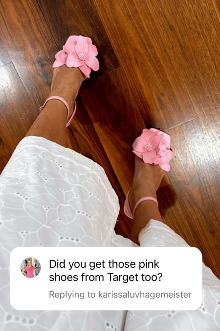 Pink floral ankle strap heels comes in other colors 

#LTKstyletip #LTKshoecrush #LTKfindsunder50