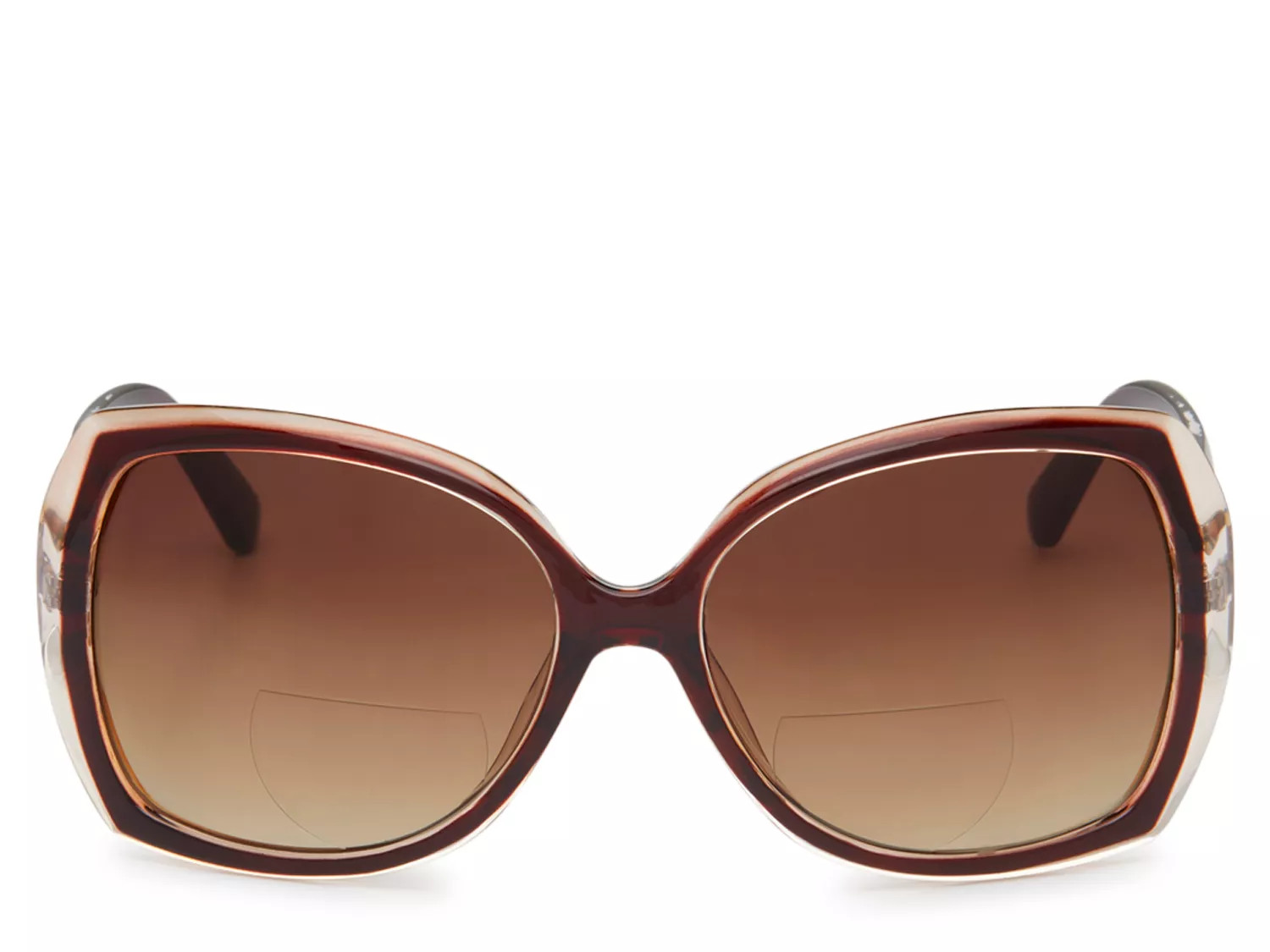 Jessica Simpson Oversized Reading Sunglasses | Women's | Dark Brown/Clear | Size One Size | Sunglasses | DSW