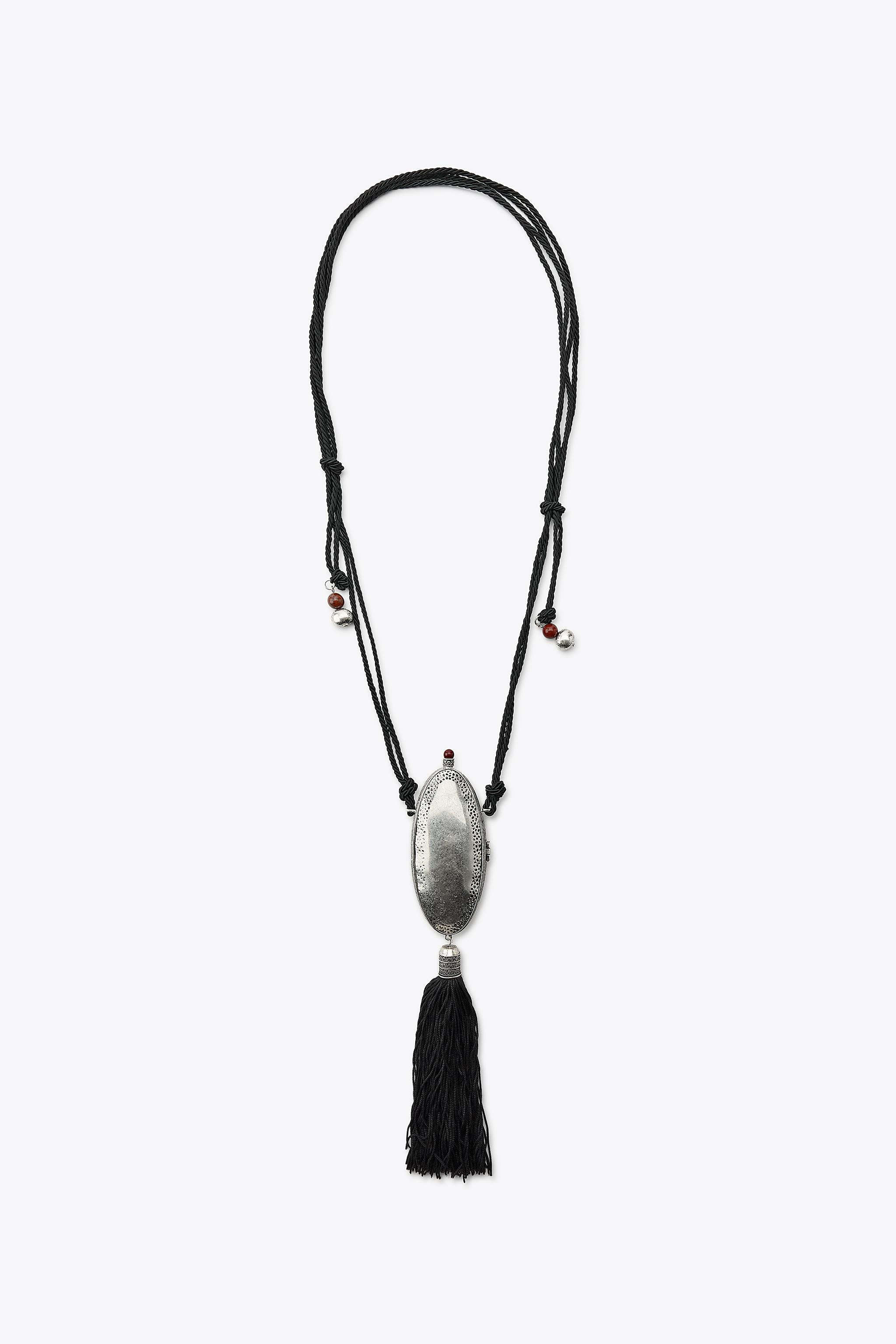 CORD NECKLACE WITH STONE LOCKET | Zara US
