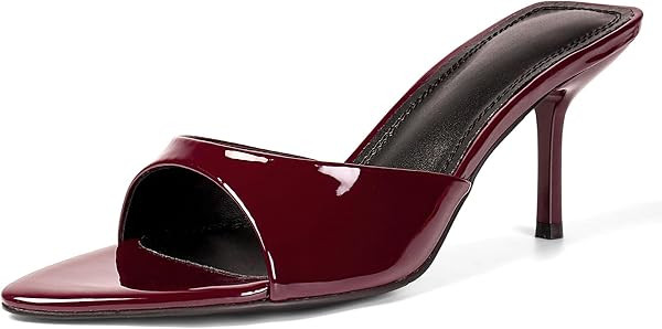 QIV Kitten Heels Pointed Open Toe Mule Heeled Sandals | Amazon (US)