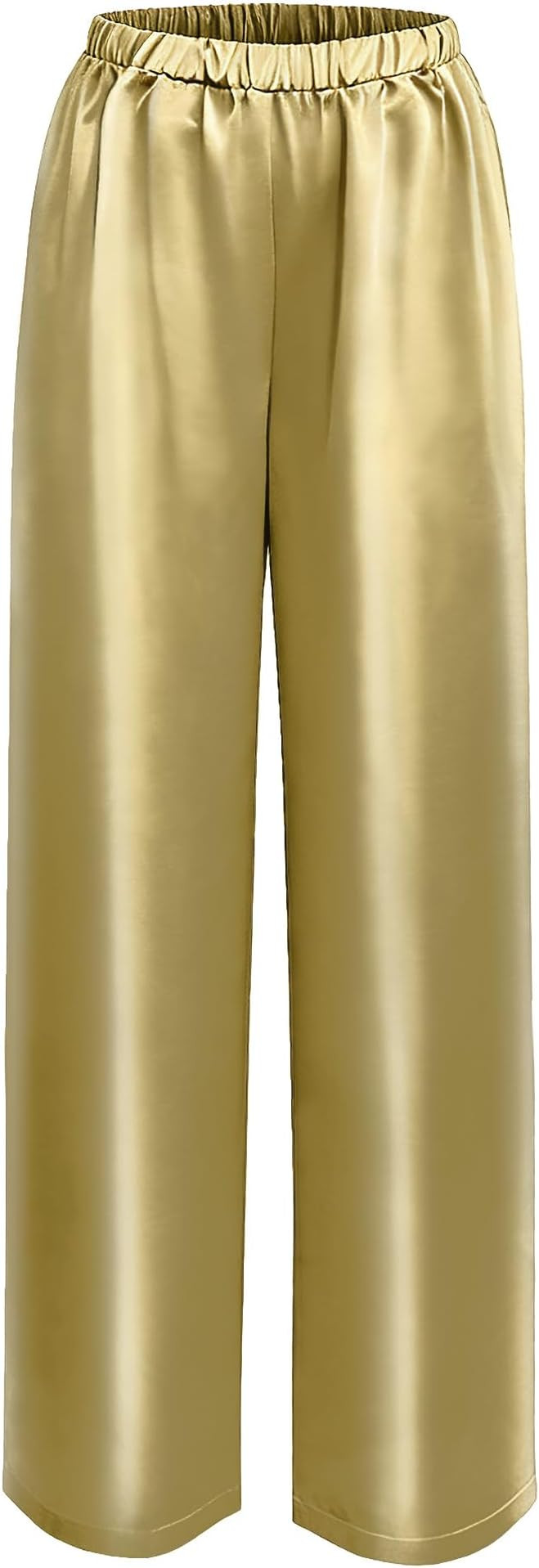 Silk Pants for Women Casual Elastic High Waisted Wide Leg Womens Satin Pant | Amazon (US)