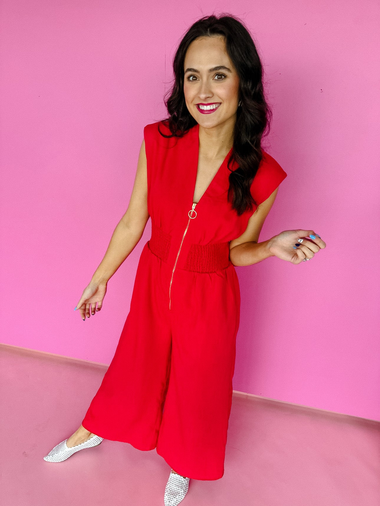 Lindy Zipper Detail JumpsuitCherry/Carmine - Summer / Winter / Large | MyEllement Boutique