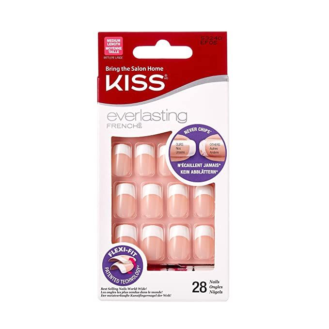 Kiss Everlasting French Nail Manicure, Chip-Free with Flexi-Fit Technology, Medium,"Infinite", Na... | Amazon (US)
