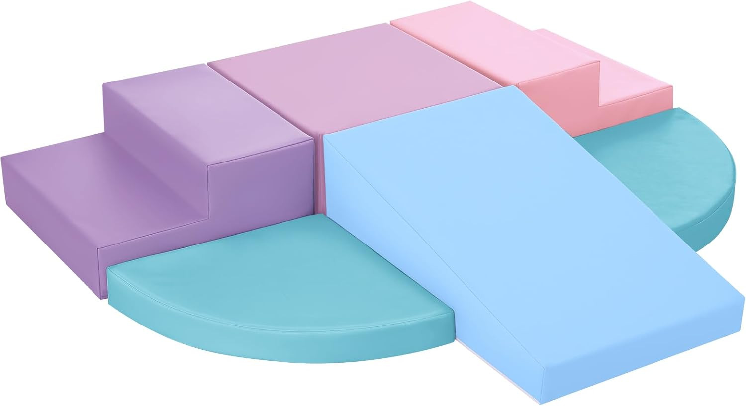 6-Piece Foam Climbing Blocks for Toddlers: Colorful Climbing Gym PU Leather Baby Foam Building Bl... | Amazon (US)