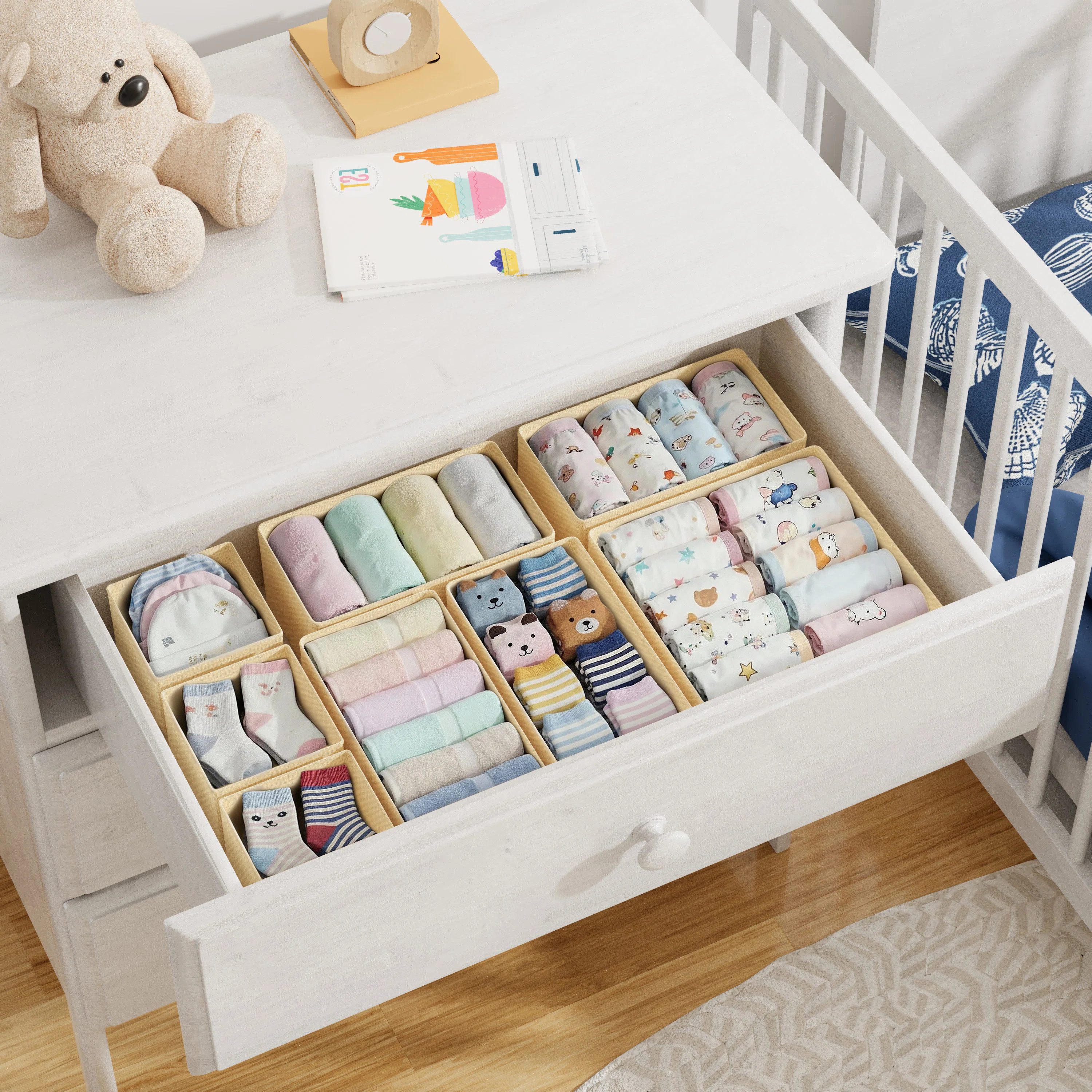 18-Pack Drawer Organizer Bins for Clothes, Nursery and Closet Storage Dividers for Baby Clothes, ... | Wayfair North America