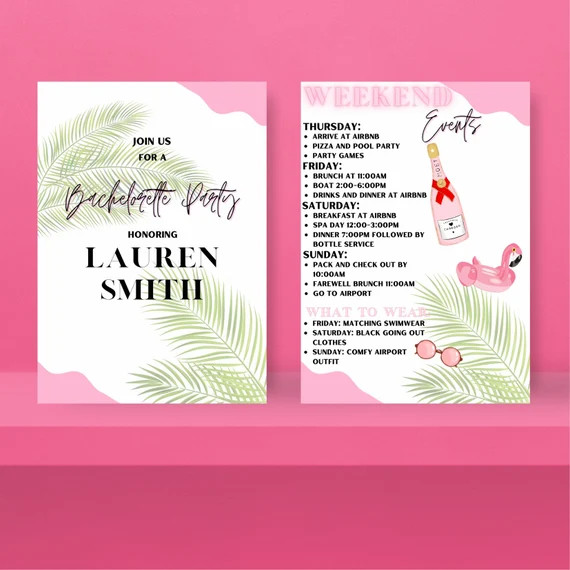 Digital Print - Last Splash Bachelorette - Beach Theme - Palm Trees - Customizable | Etsy (US)