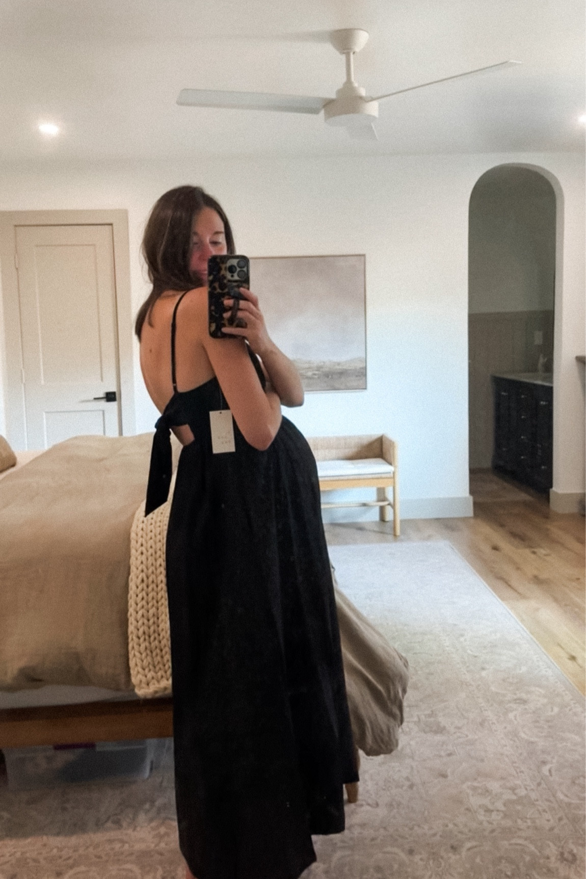 This dress is everything and more: the back tie, square neckline, light weight fabric perfect for summer, perfect midi length. 

The cinched waist hits at the perfect spot if you have a bump and will work postpartum too 🤌🏻

Non maternity dress but 38 weeks pregnant and wearing my normal size XS. 
5’7”
#maternity #targetstyle #affordablefashion 

#LTKFindsUnder50 #LTKU #LTKBump