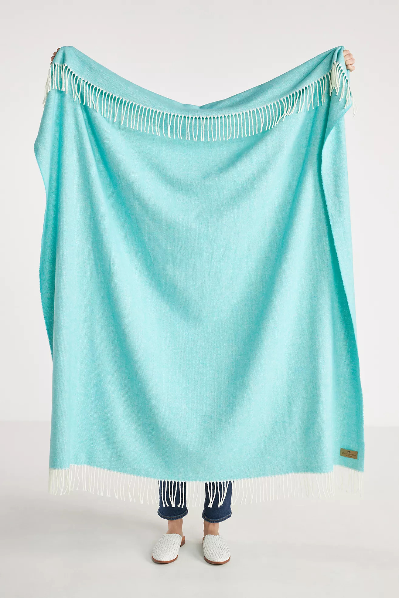 Solid Herringbone Throw Blanket | Anthropologie (US)