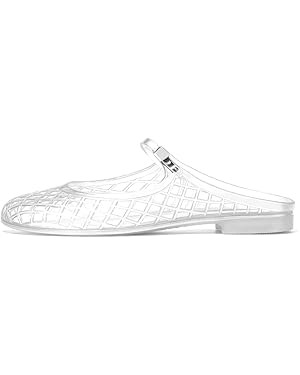 Amazon.com | MAVMAX Clear Jelly Slide Sandals for Women Mary Jane Mules Breathable Closed Toe Fla... | Amazon (US)