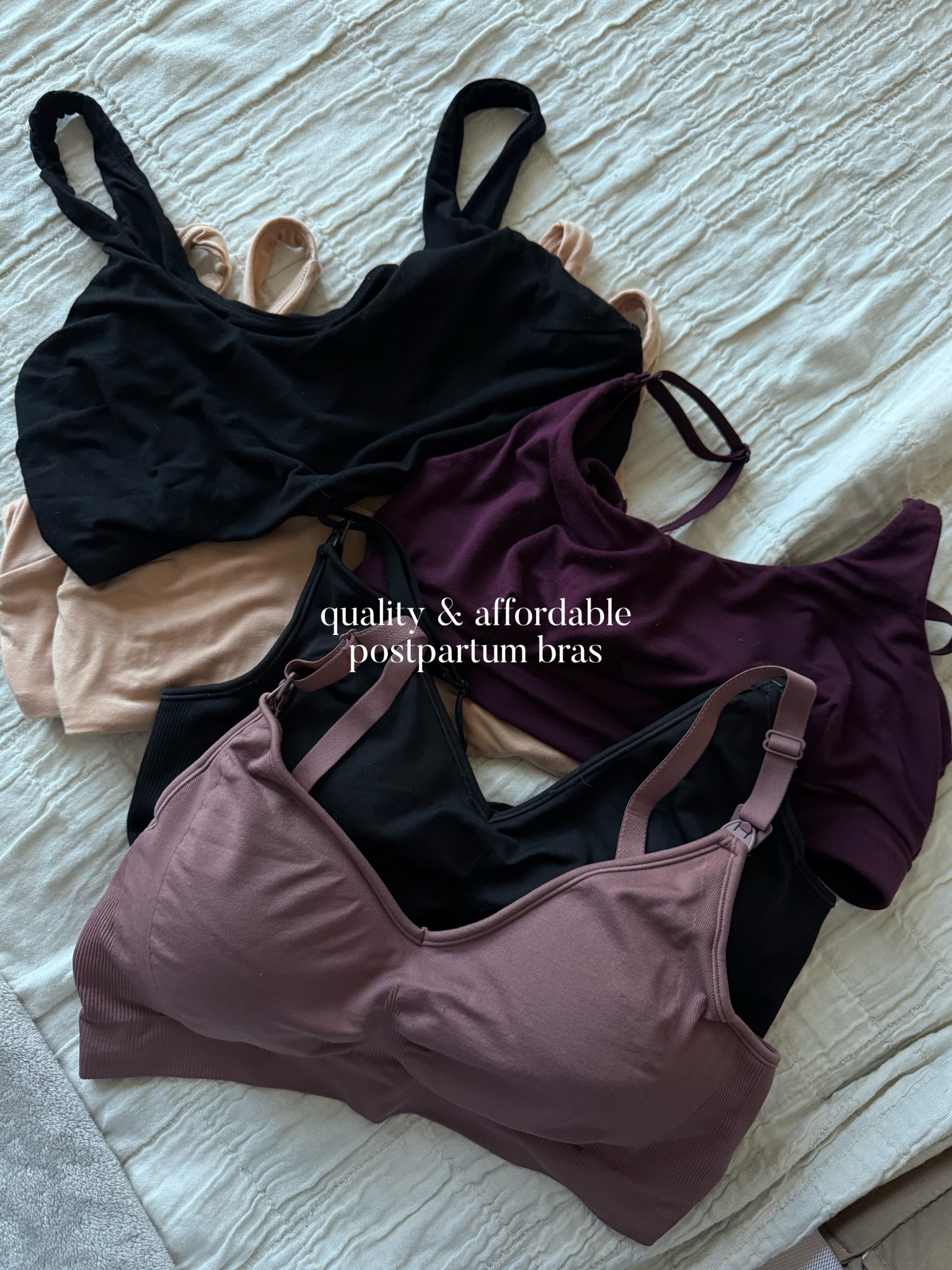 Nursing bras I am using on rotation. High quality modal and cotton for a great price! The non nursing one would be great during pregnancy too 

#LTKBaby #LTKBump #LTKmomlife