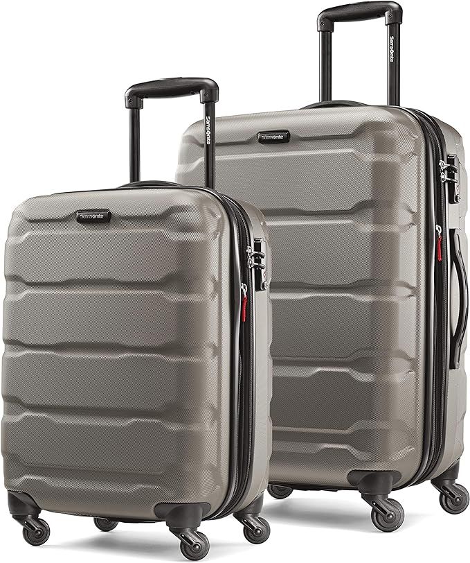 Samsonite Omni PC Hardside Expandable Luggage with Spinner Wheels, Silver, 2-Piece Set (20/24) | Amazon (US)