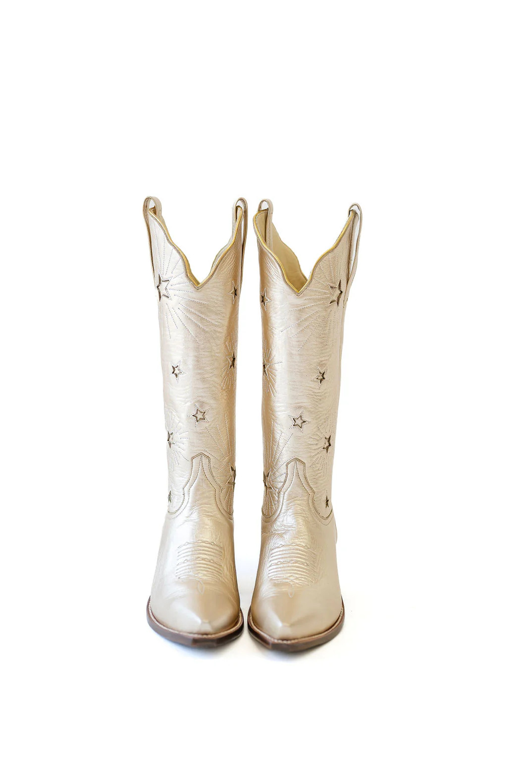 Liz Cowgirl Boot in Metallic Gold | Petite Paloma