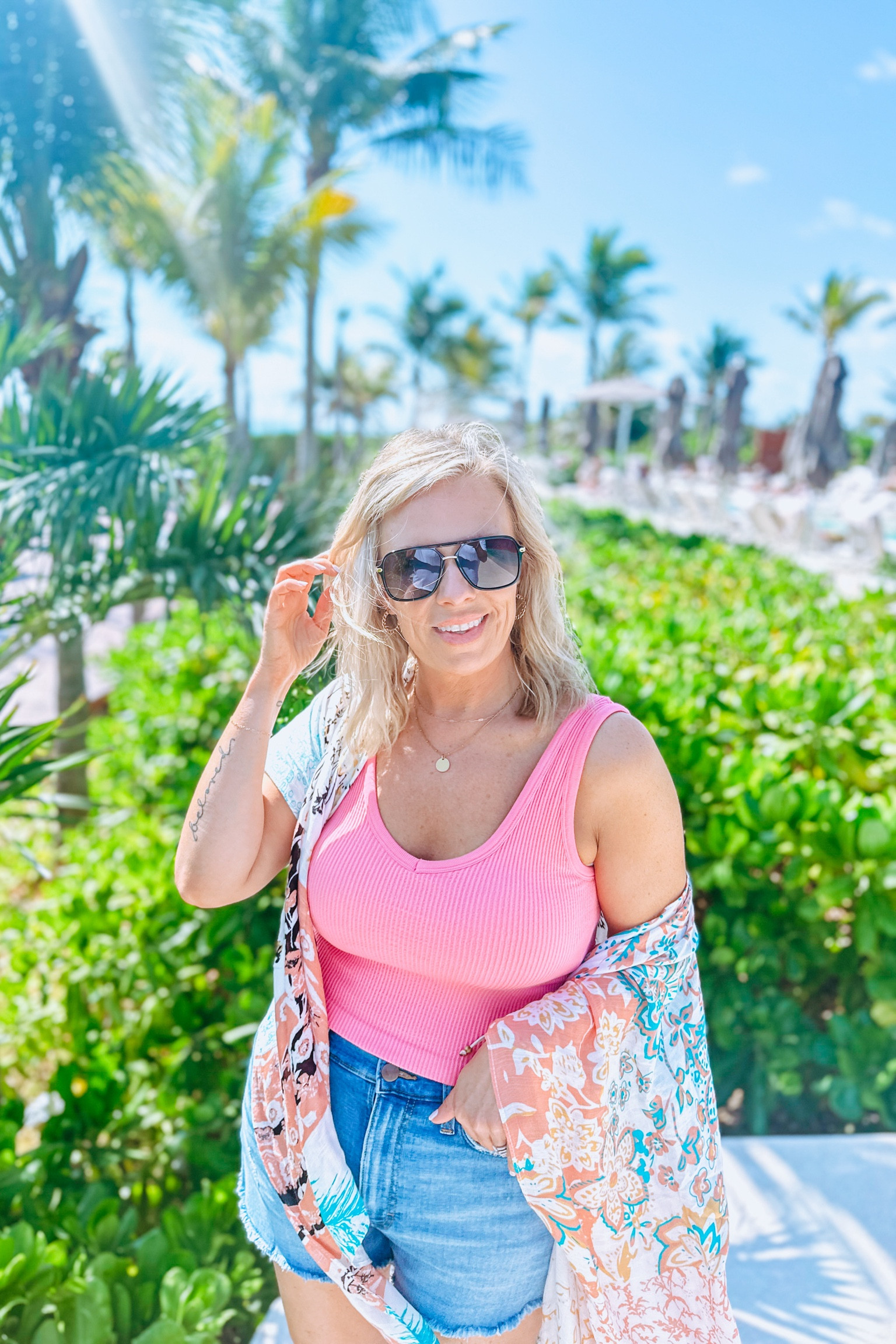 Super comfy tank with built in bra! This kimono makes a great cover up or super cute with shorts. 

#LTKSeasonal #LTKover40 #LTKmidsize