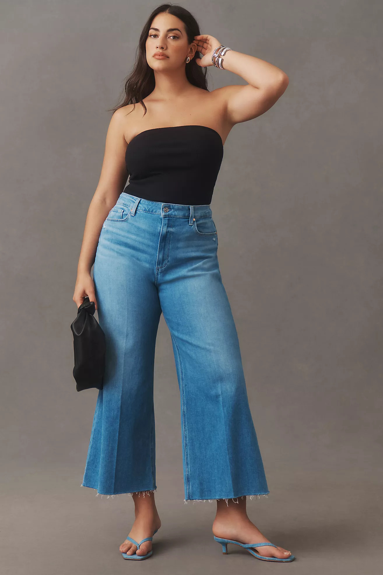 PAIGE Anessa High-Rise Wide-Leg Crop Jeans | Anthropologie (US)