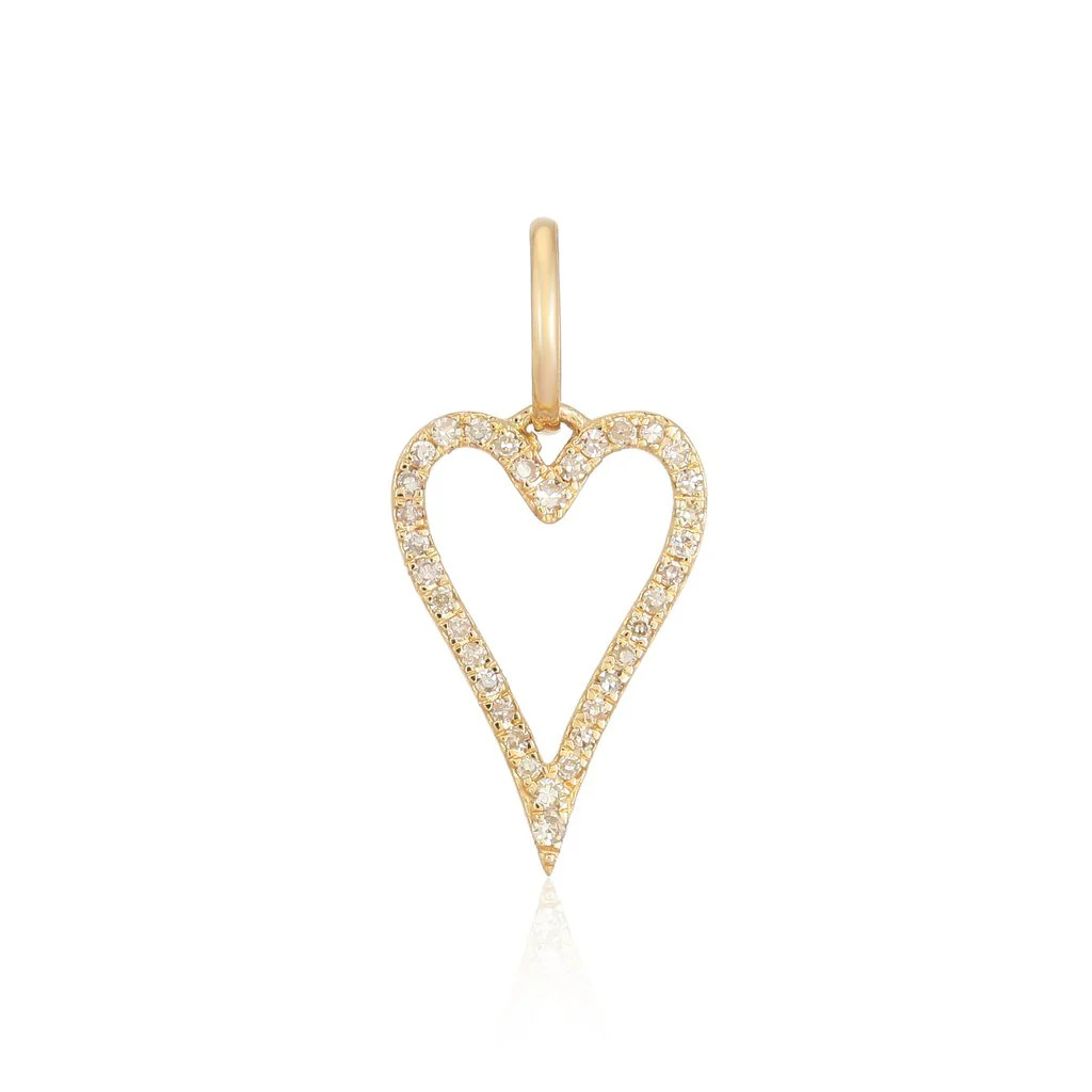 Large Pave Cutout Modern Heart Charm | Alev Jewelry