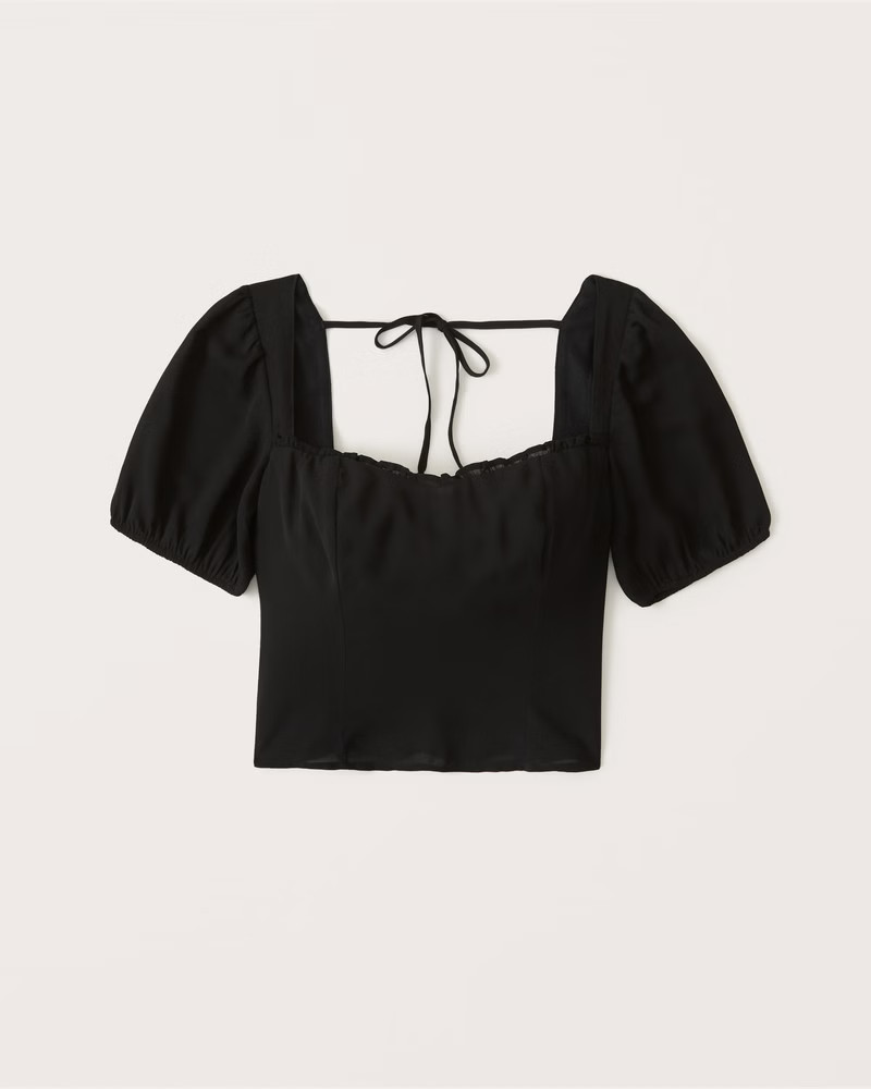 Puff Sleeve Squareneck Top | Abercrombie & Fitch (US)