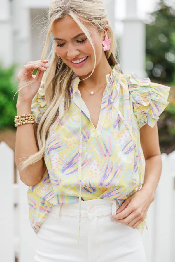 Pinch: Just Another Day Yellow Floral Blouse | The Mint Julep Boutique