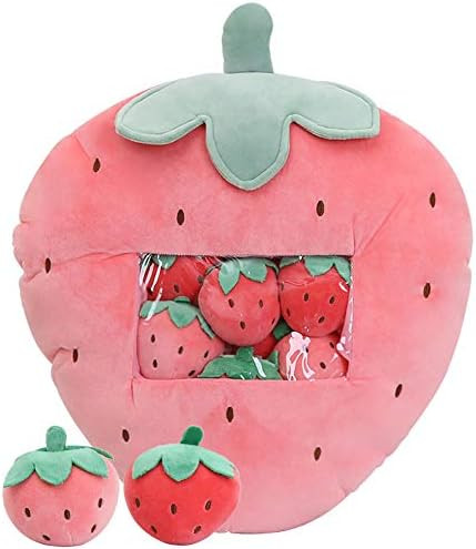 Throw Pillow Fruit Stuffed Toys Strawberry Plush Pillow Removable Fluffy Creative Gifts for Kids,... | Amazon (US)