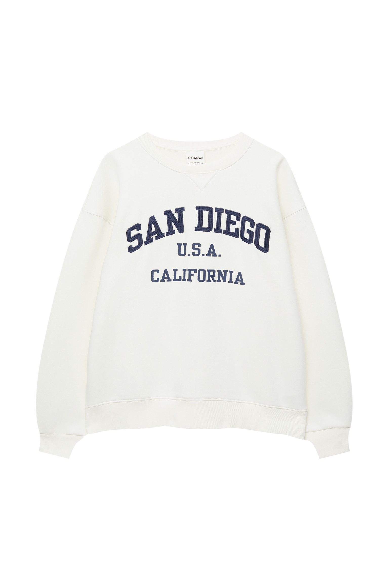 VARSITY-STYLE SWEATSHIRT WITH AN EMBROIDERED SLOGAN | PULL and BEAR UK