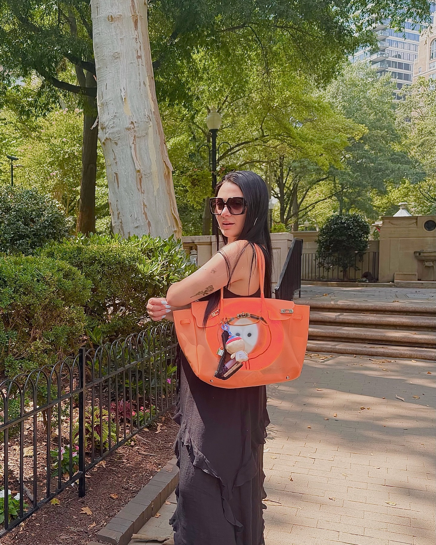 kenny on the square 🧡
sharing the accessories from this look - bag is a custom piece and skirt was thrifted! wearing my favorite ribbed skims tank in size small. glasses are by go-to giant guccis. earrings are simple silver hoops from amazon.

#LTKootd