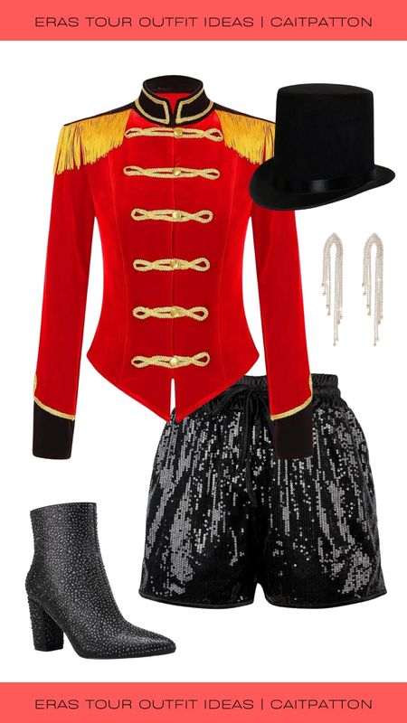 Red Eras tour outfit inspired by the original Red Tour costume Taylor wore!!

Ringmaster outfit; ringmaster costume, circus master outfit, circus master costume, top hat, sparkly shorts; rhinestone shorts; rhinestone boots, black boots, red era outfit ideas, red outfit ideas, red taylor swift, red Taylor swift outfit idea, red taylor’s version, red eras outfit, red eras tour outfit, eras tour outfit ideas, eras tour outfits, eras outfit idea, taylor swift eras tour, taylor swift red eras tour, eras tour outfit inspo

#LTKfindsunder100 #LTKshoecrush #LTKfindsunder50