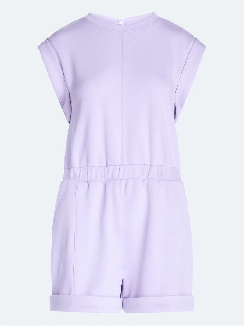 Scoop Women's and Women's Plus Scubaknit Crewneck Romper, Sizes XS-4X | Walmart (US)
